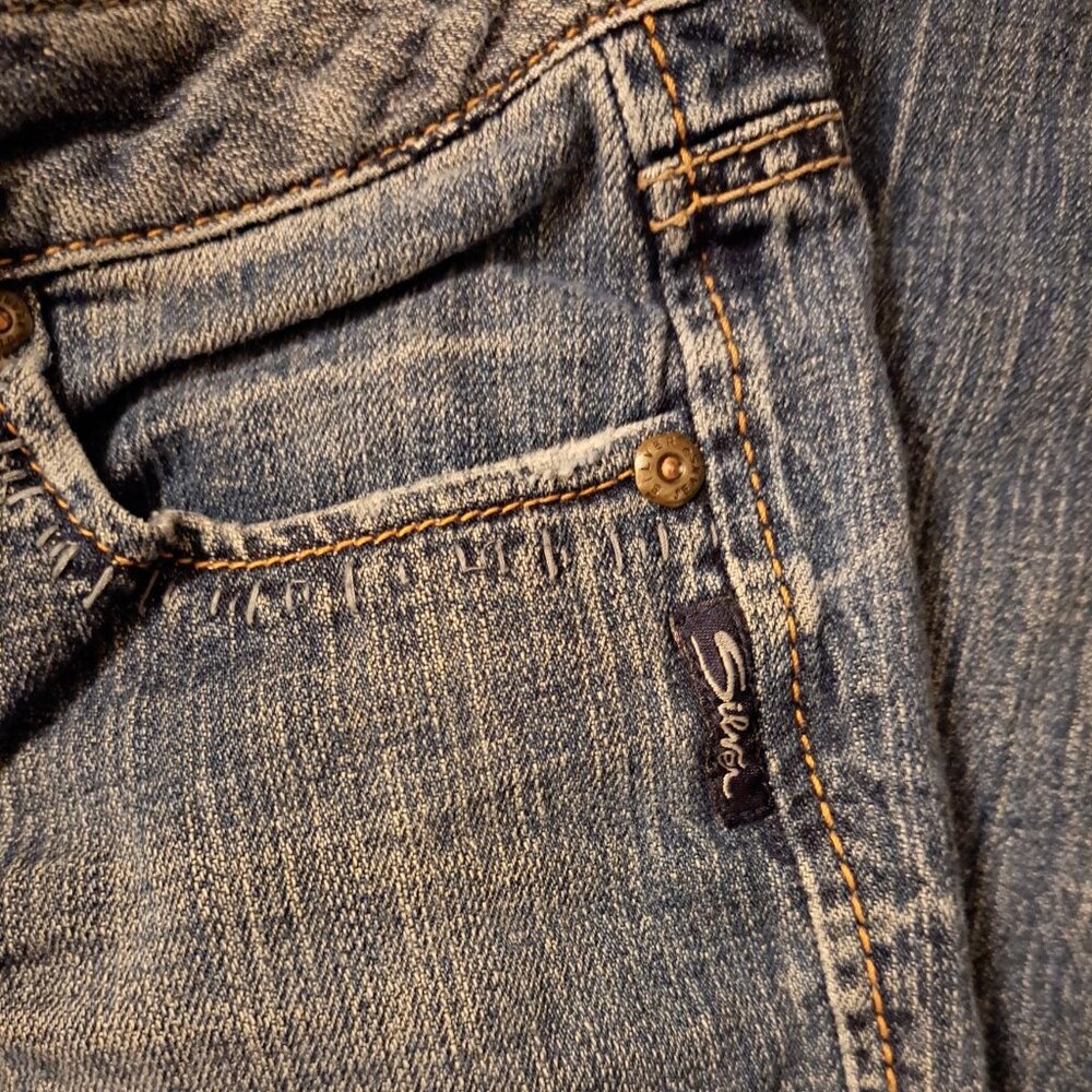 Silver Jeans Lola Western Glove Works Denim Jeans - Picture 6 of 12